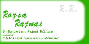 rozsa rajnai business card